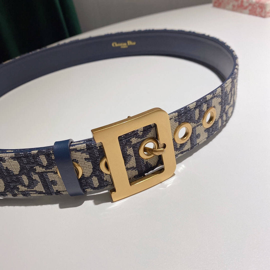Dior Beige/Navy Blue Oblique Canvas – DB016