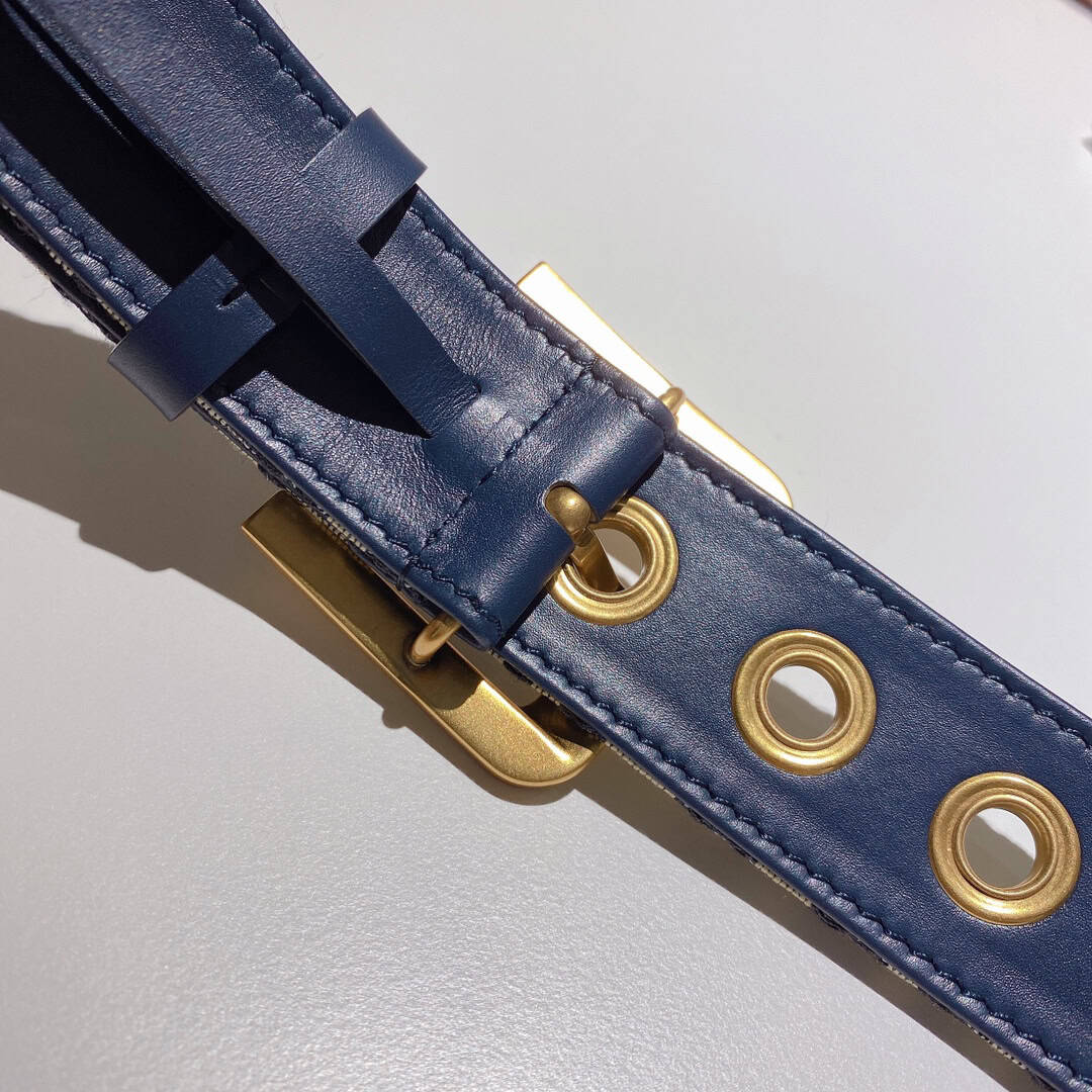 Dior Beige/Navy Blue Oblique Canvas – DB016