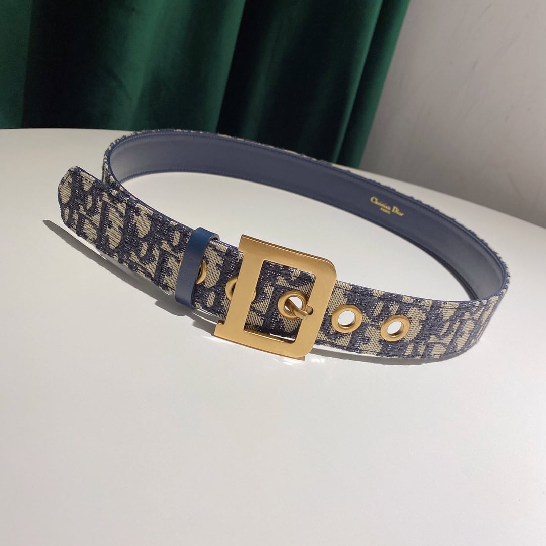 Dior Beige/Navy Blue Oblique Canvas – DB016