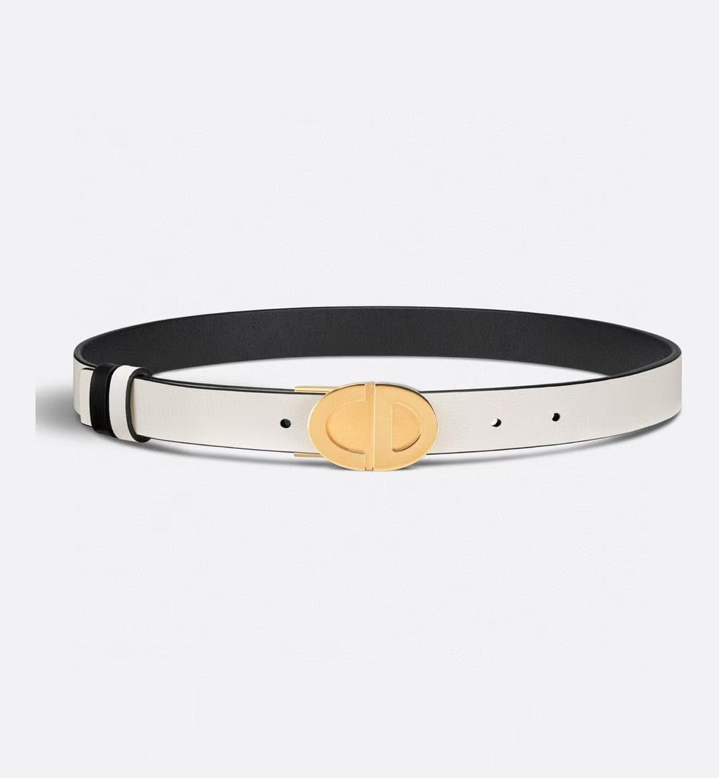 Dior Reversible Belt 30 Montaigne in White – DB025