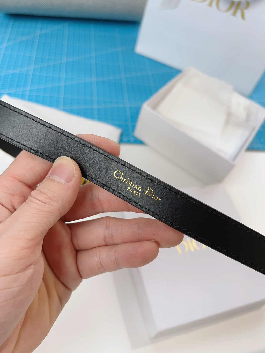 D-FENCE BELT BLACK SMOOTH CALFSKIN – DB006