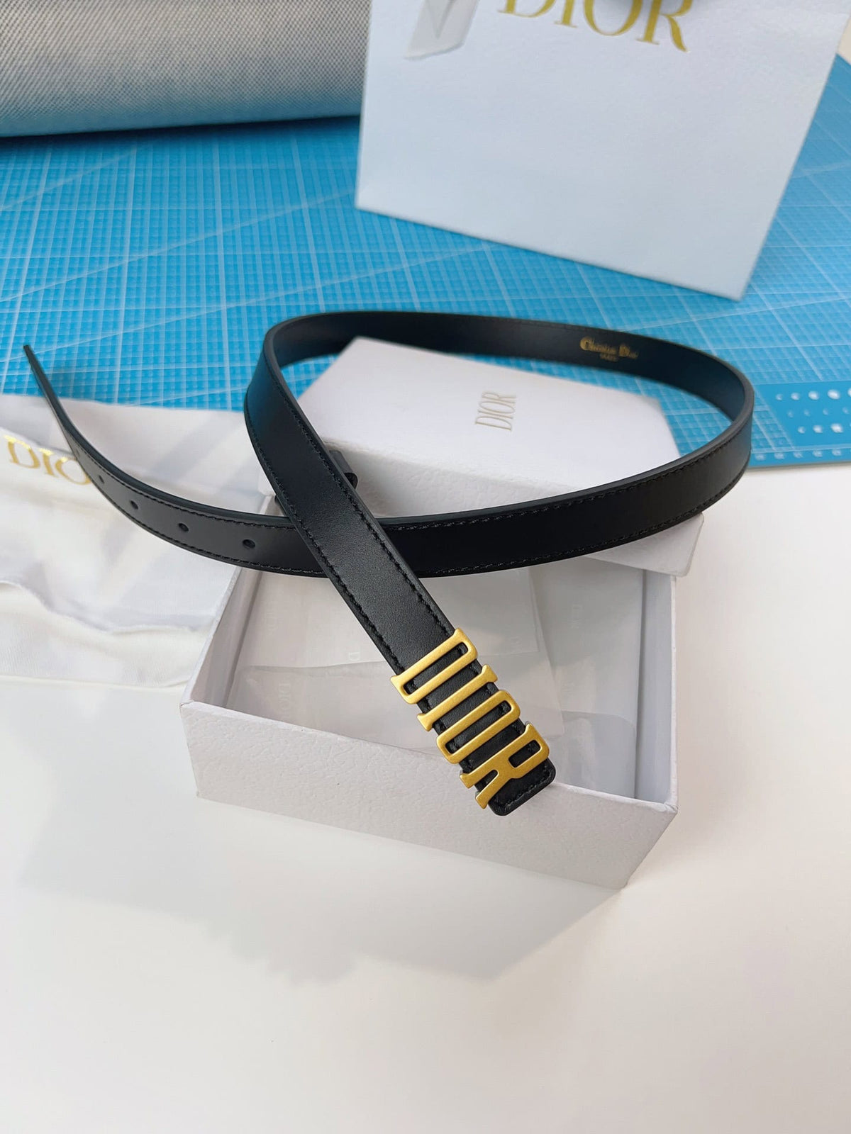 D-FENCE BELT BLACK SMOOTH CALFSKIN – DB006