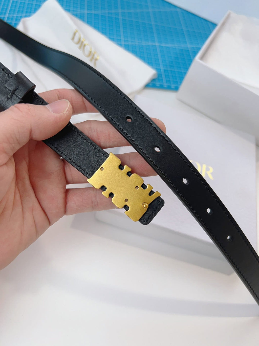 D-FENCE BELT BLACK SMOOTH CALFSKIN – DB006