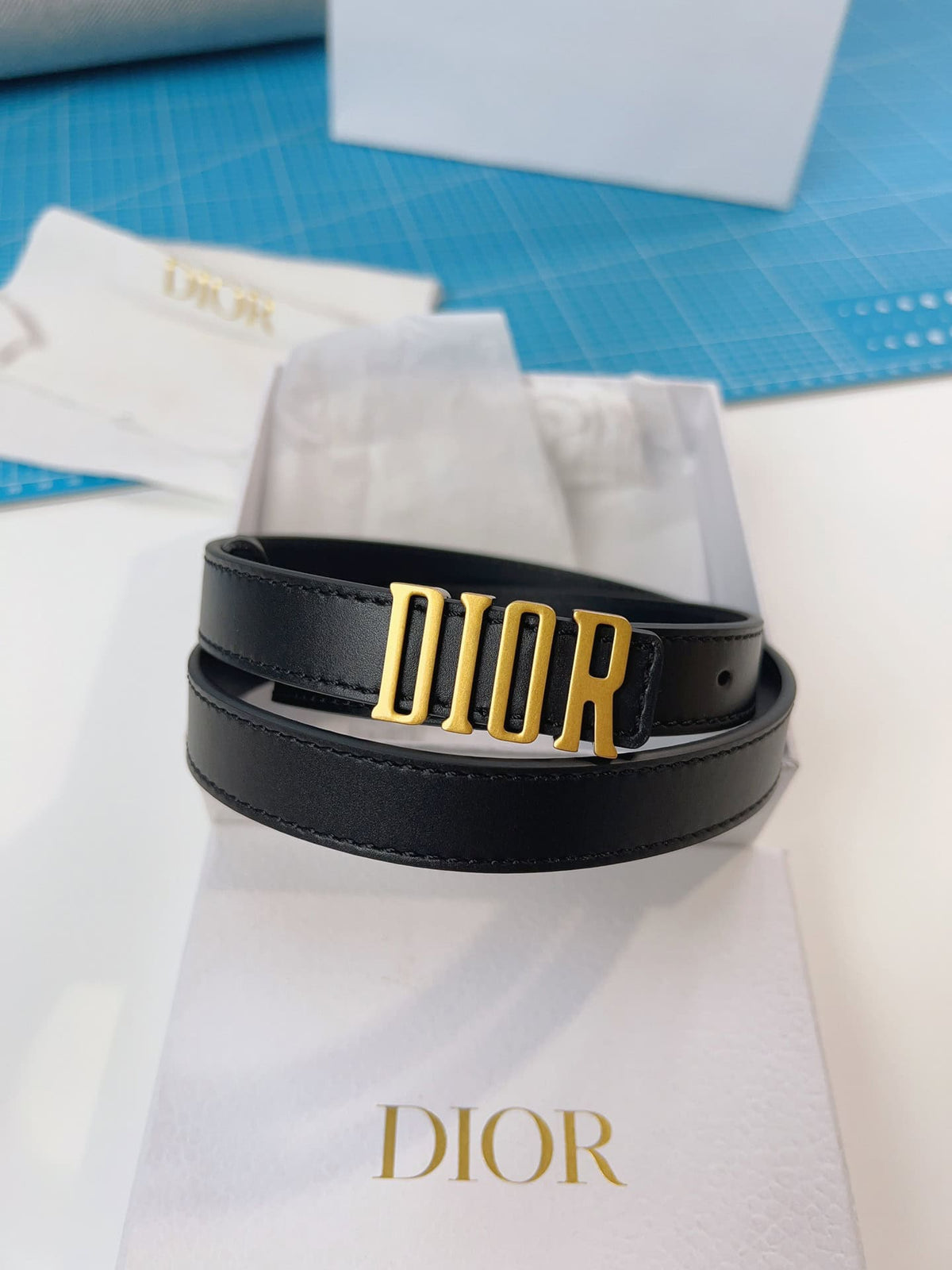 D-FENCE BELT BLACK SMOOTH CALFSKIN – DB006