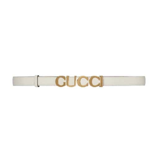 GUCCI BUCKLE THIN BELT WHITE LEATHER – GB023