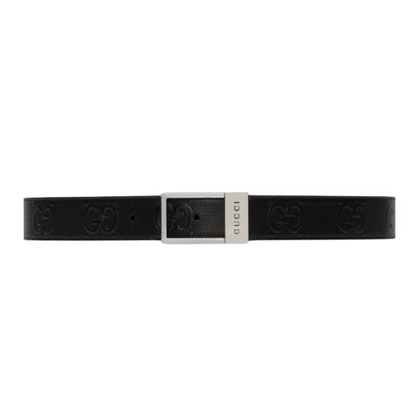 GUCCI GG BELT WITH RECTANGULAR BUCKLE – GB044