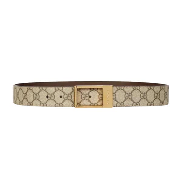 GUCCI GG BELT WITH RECTANGULAR BUCKLE – GB045