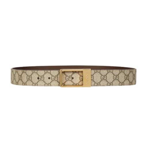 GUCCI GG BELT WITH RECTANGULAR BUCKLE – GB045