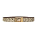 GUCCI GG BELT WITH RECTANGULAR BUCKLE – GB045