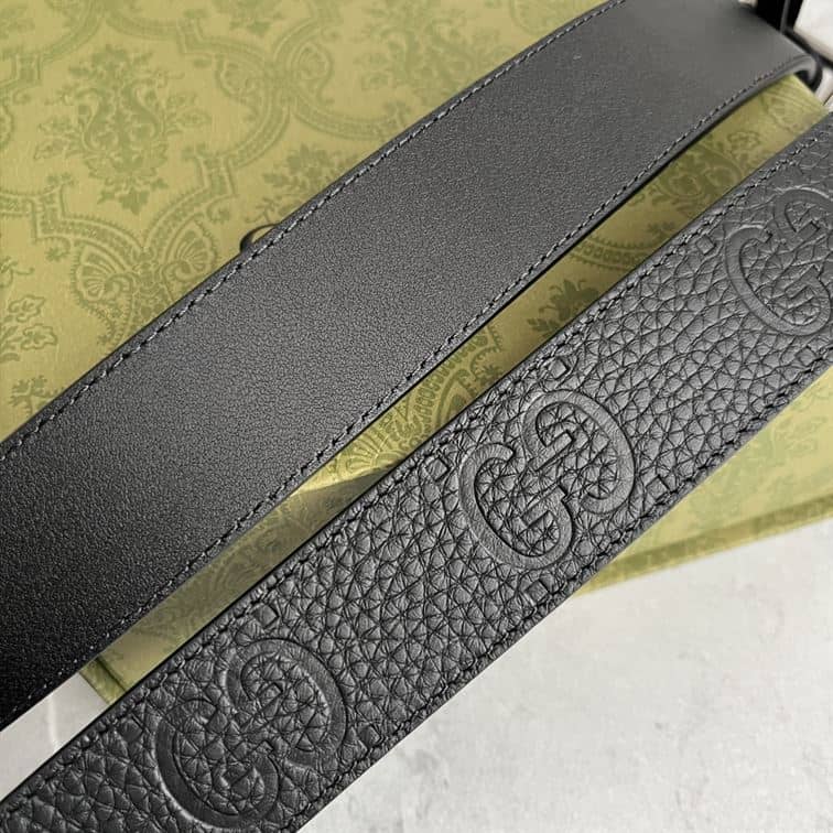 GUCCI GG RUBBER-EFFECT LEATHER BELT – GB049