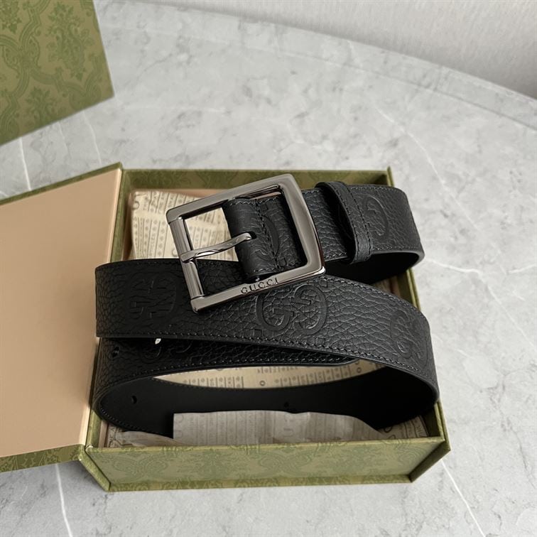GUCCI GG RUBBER-EFFECT LEATHER BELT – GB049
