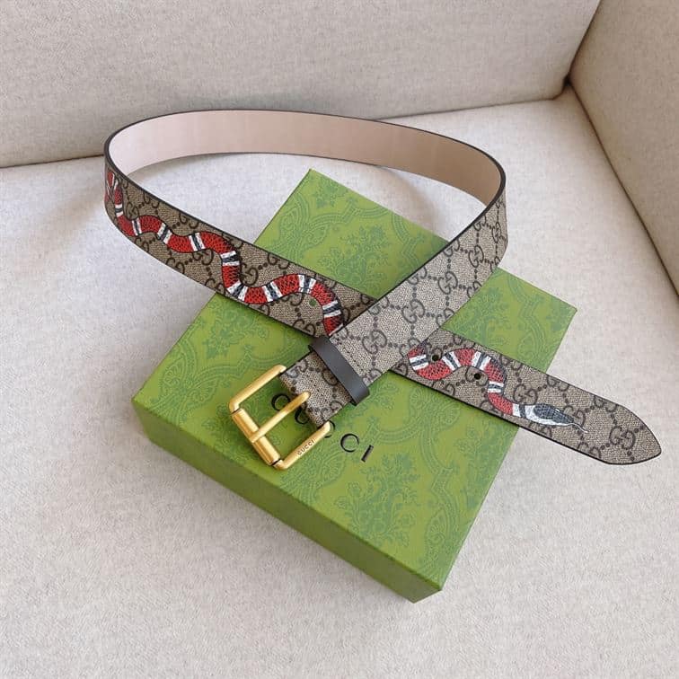 GUCCI GG SUPREME BELT WITH KINGSNAKE PRINT – GB034