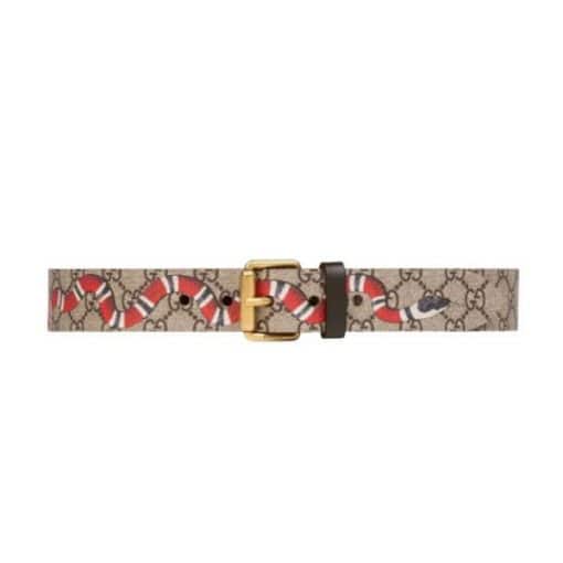 GUCCI GG SUPREME BELT WITH KINGSNAKE PRINT – GB034