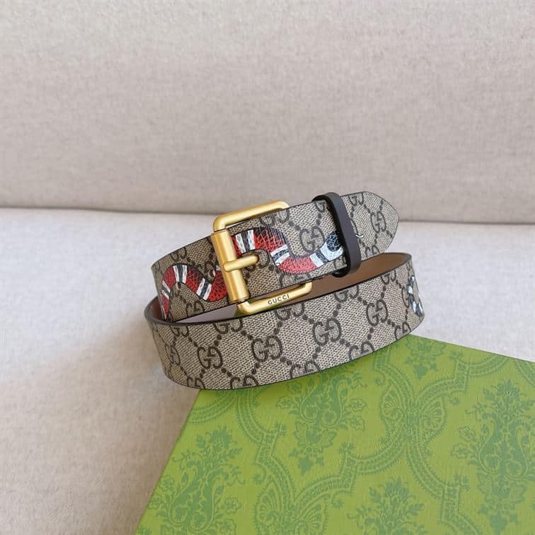 GUCCI GG SUPREME BELT WITH KINGSNAKE PRINT – GB034