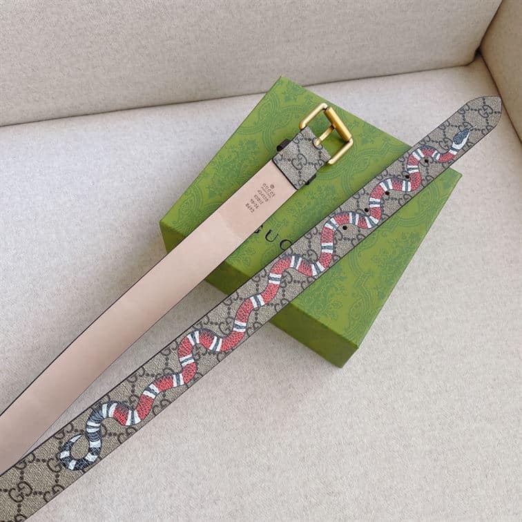 GUCCI GG SUPREME BELT WITH KINGSNAKE PRINT – GB034