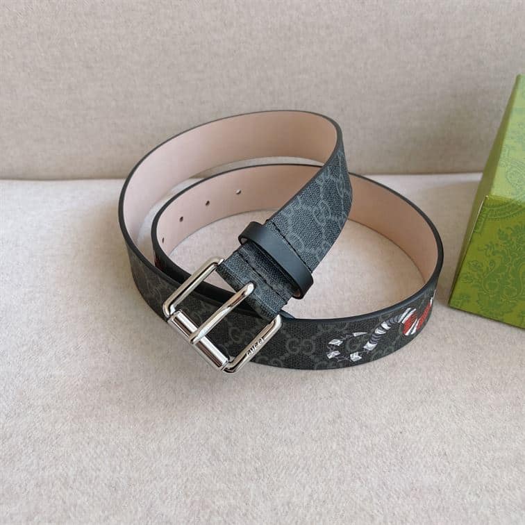 GUCCI GG SUPREME BELT WITH KINGSNAKE PRINT – GB035