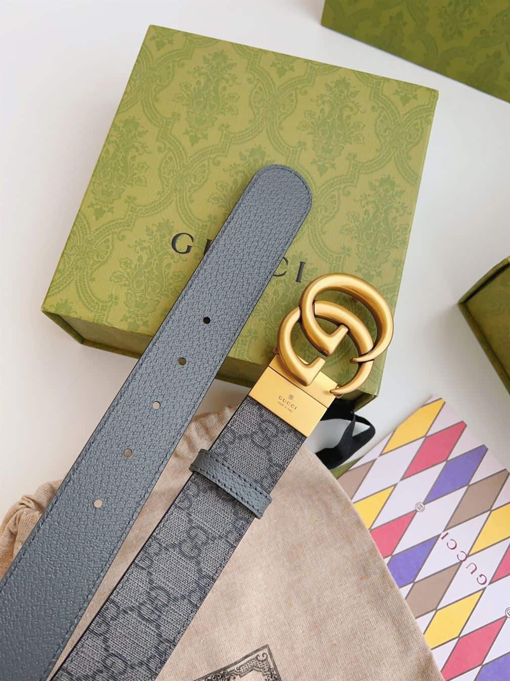 GUCCI LEATHER BELT WITH DOUBLE G – GB031