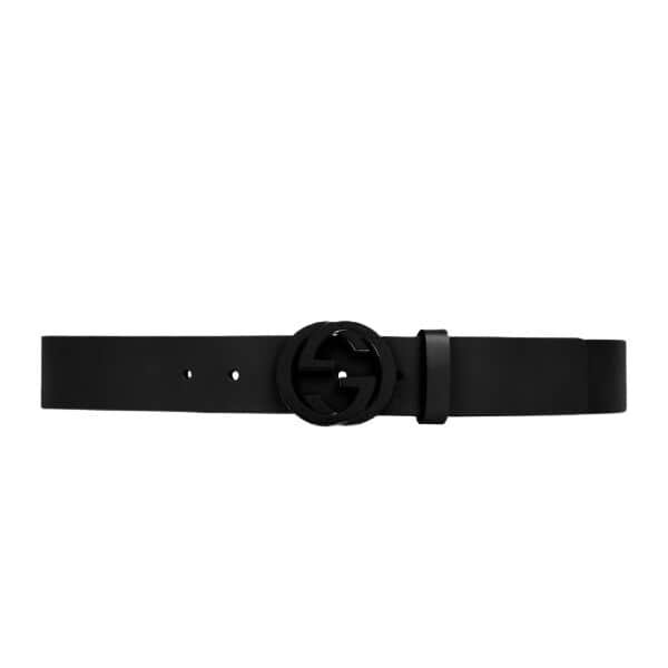 GUCCI LEATHER BELT WITH INTERLOCKING G – GB006