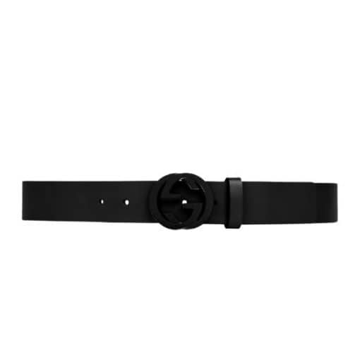 GUCCI LEATHER BELT WITH INTERLOCKING G – GB006