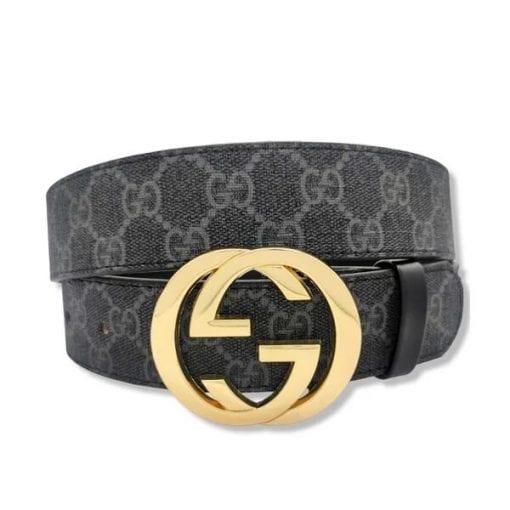 GUCCI MEN’S BLACK GG SUPREME BELT WITH G BUCKLE – GB018