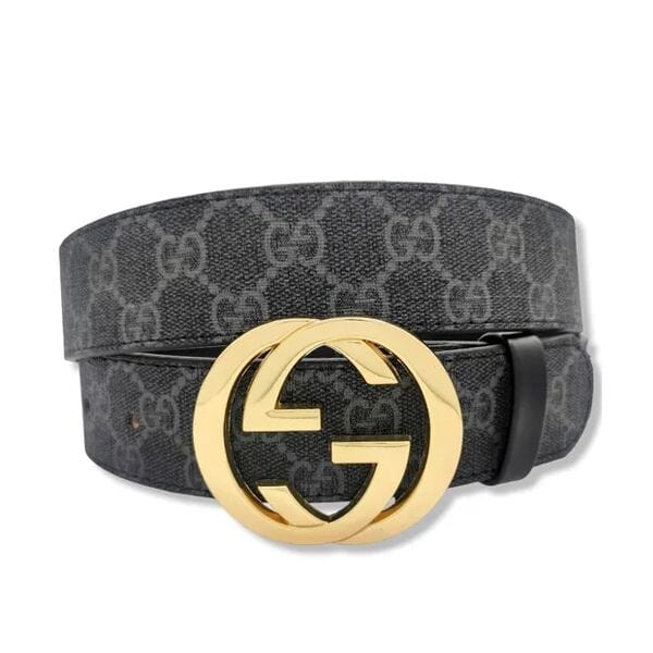 GUCCI MEN’S BLACK GG SUPREME BELT WITH G BUCKLE – GB018