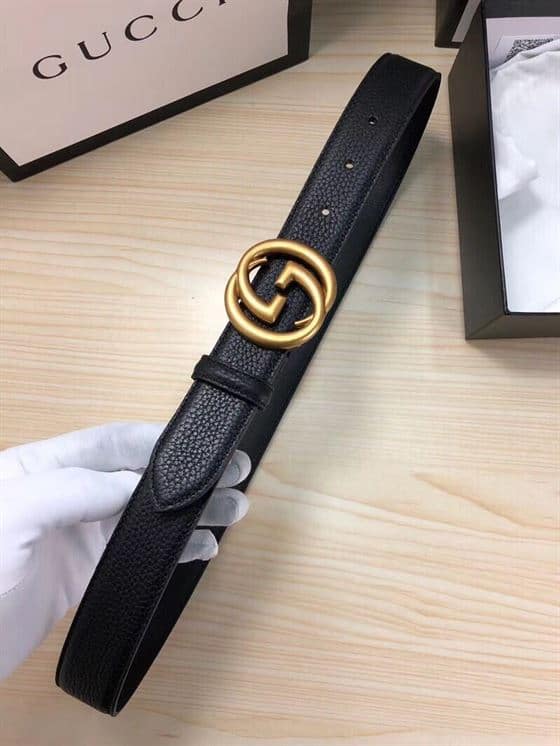 GUCCI MEN’S INTERLOCKING GG REVERSIBLE LEATHER BELT – GB020