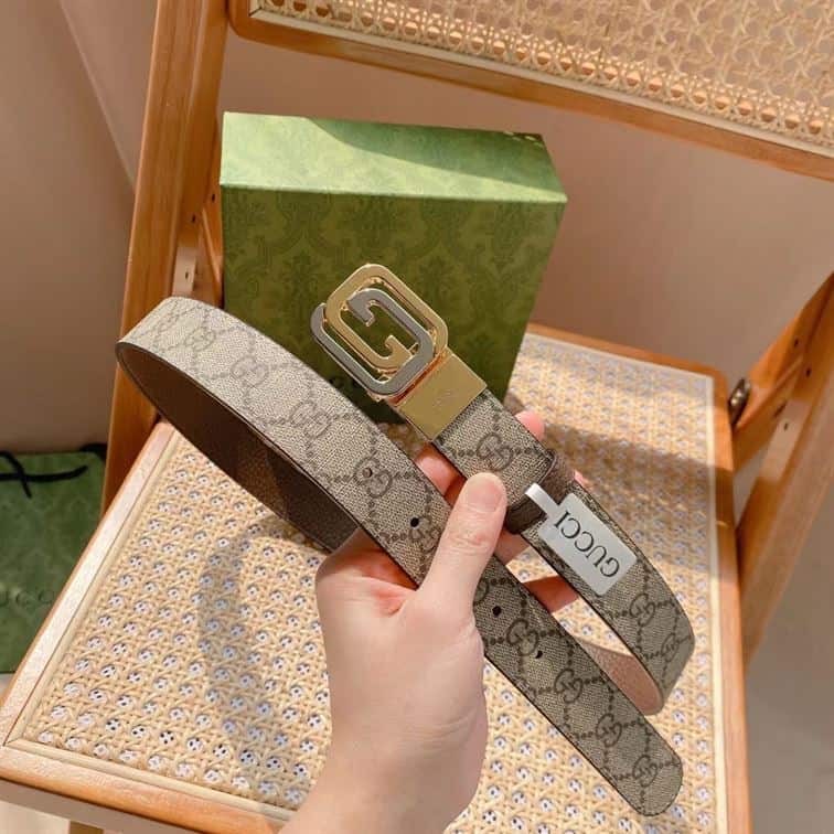 GUCCI REVERSIBLE BELT WITH SQUARED INTERLOCKING G – GB022