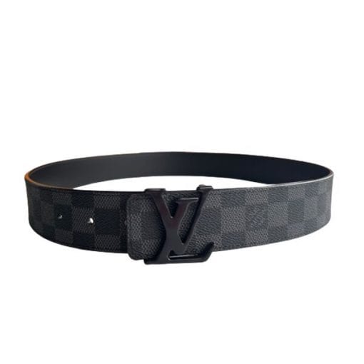 LOUIS VUITTON BELT INITIALES DAMIER GRAPHITE BLACK GREY – LBE019