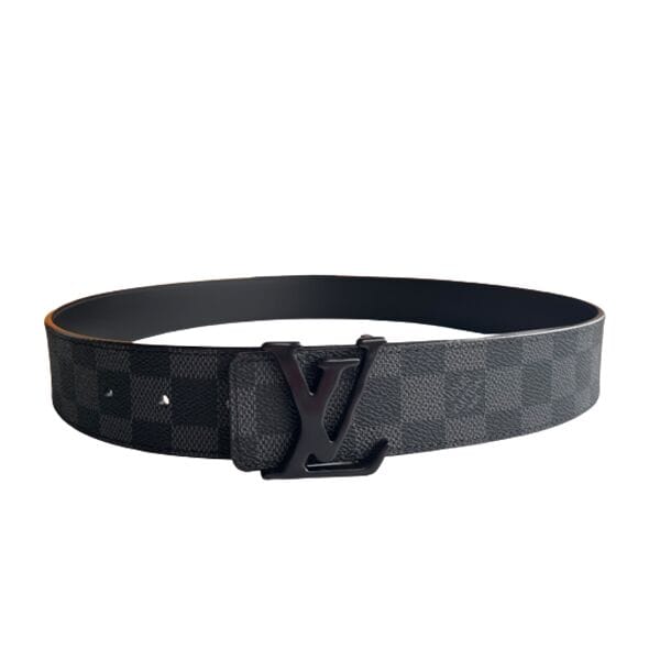 LOUIS VUITTON BELT INITIALES DAMIER GRAPHITE BLACK GREY – LBE019
