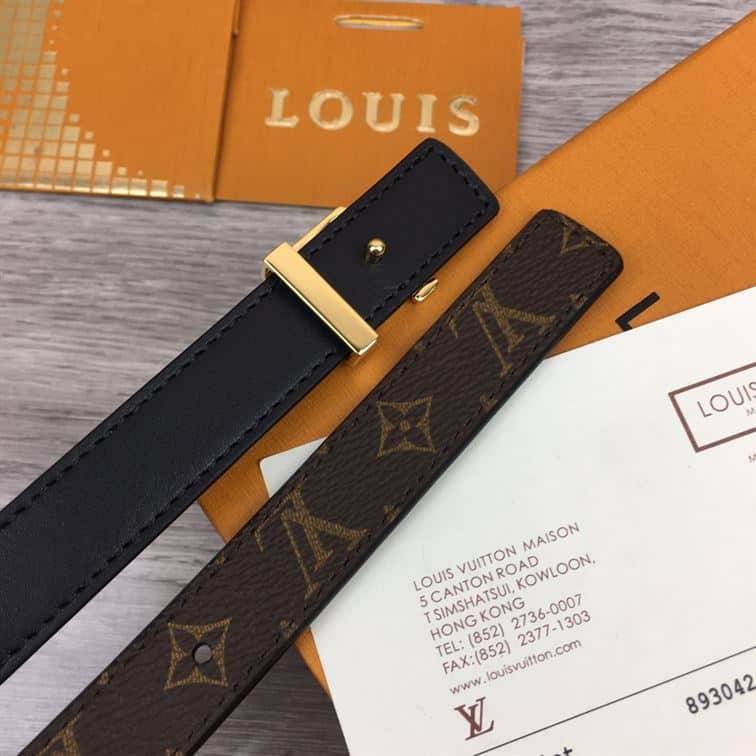 LOUIS VUITTON BELT LV INITIALES RESERSIBLE MONOGRAM 1W NOIR BLACK/BROWN – LBE004