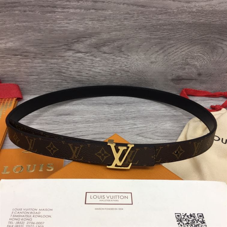 LOUIS VUITTON BELT LV INITIALES RESERSIBLE MONOGRAM 1W NOIR BLACK/BROWN – LBE004