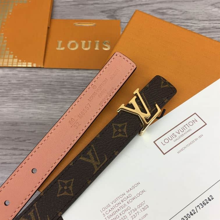 LOUIS VUITTON BELT LV INITIALES RESERSIBLE MONOGRAM ROSE POUDRE – LBE003