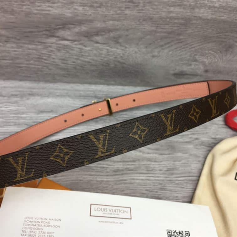 LOUIS VUITTON BELT LV INITIALES RESERSIBLE MONOGRAM ROSE POUDRE – LBE003