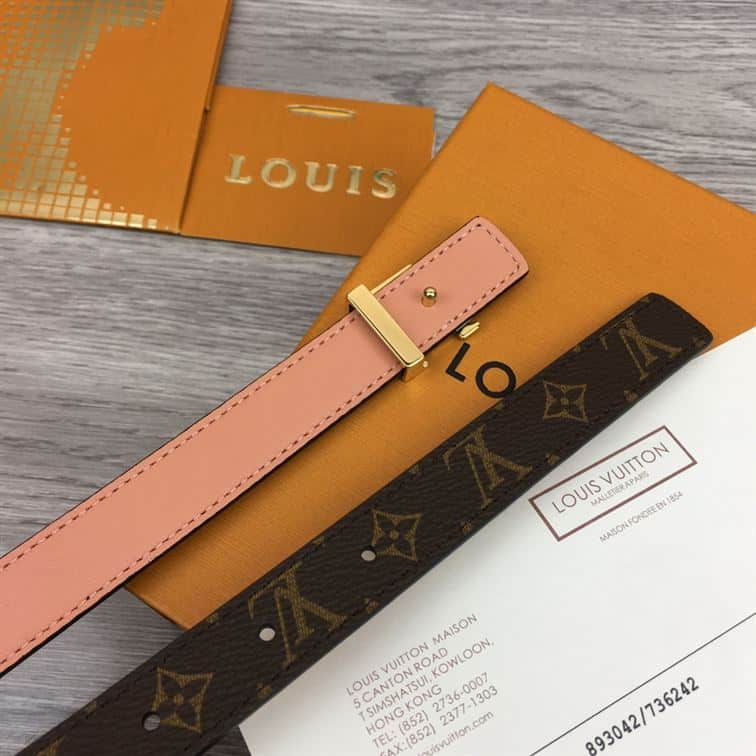 LOUIS VUITTON BELT LV INITIALES RESERSIBLE MONOGRAM ROSE POUDRE – LBE003