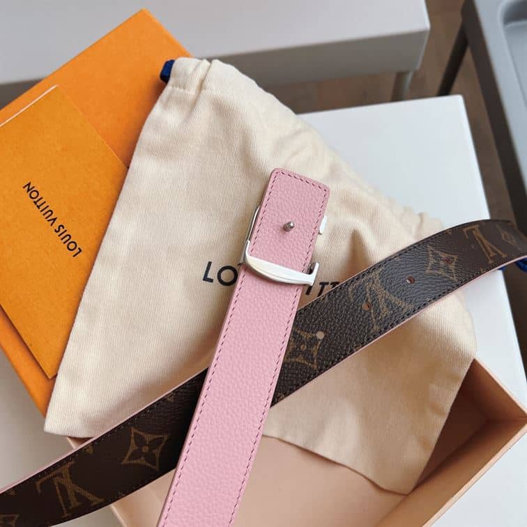 LOUIS VUITTON BELT LV INITIALES RESERSIBLE MONOGRAM ROSE POUDRE – LBE045