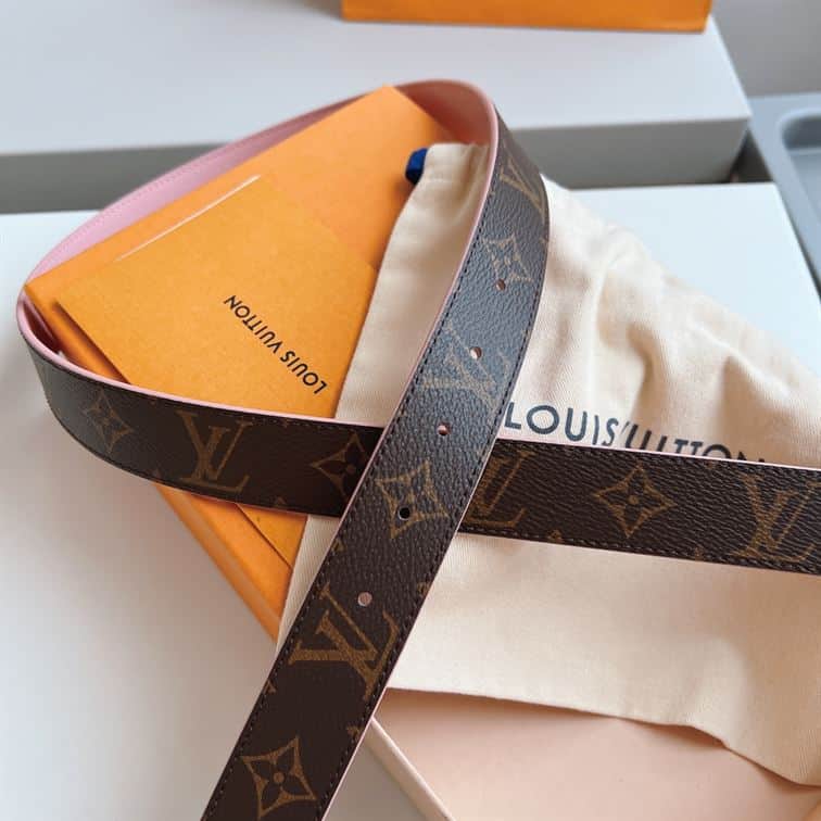 LOUIS VUITTON BELT LV INITIALES RESERSIBLE MONOGRAM ROSE POUDRE – LBE045