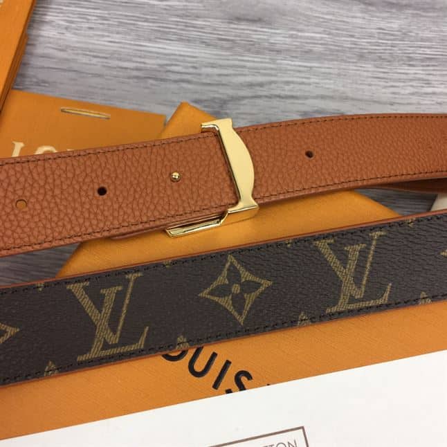 LOUIS VUITTON LV INITIALES 30MM REVERSIBLE BELT MONOGAM – LBE085