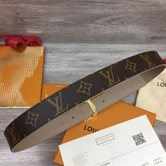 LOUIS VUITTON LV INITIALES 30MM REVERSIBLE BELT MONOGAM – LBE086