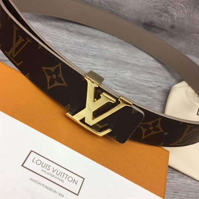 LOUIS VUITTON LV INITIALES 30MM REVERSIBLE BELT MONOGAM – LBE086