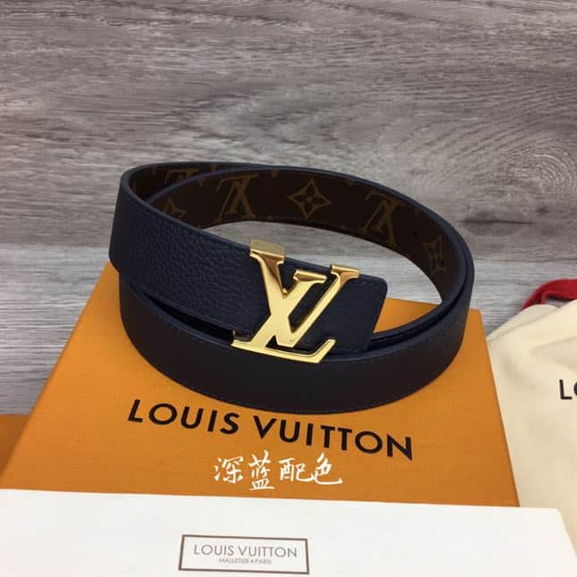 LOUIS VUITTON LV INITIALES 30MM REVERSIBLE BELT MONOGAM – LBE089